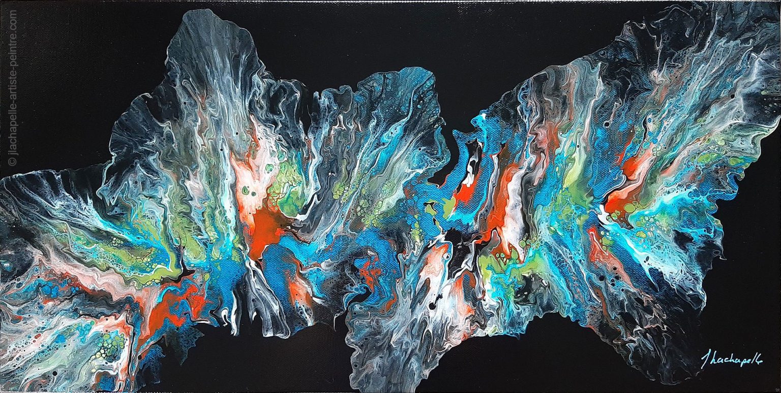 Tableau abstrait  style pouring  Phal ne Artiste peintre 